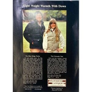 Wilderness Experience Clothing *Light Weight Warmth with Down Vntg Print Ad 1981